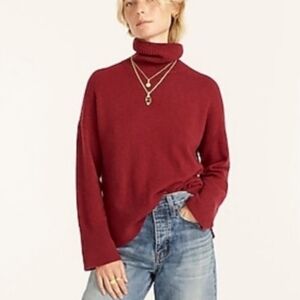 J. Crew Sweater Softest‎ Yarn Turtleneck Burgundy Wine